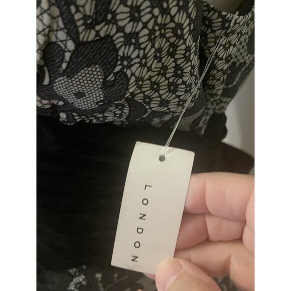 London Times Dress Size 8 Babydoll Empire Waist Fairy Whimsigoth Dark Romance - Picture 6 of 11